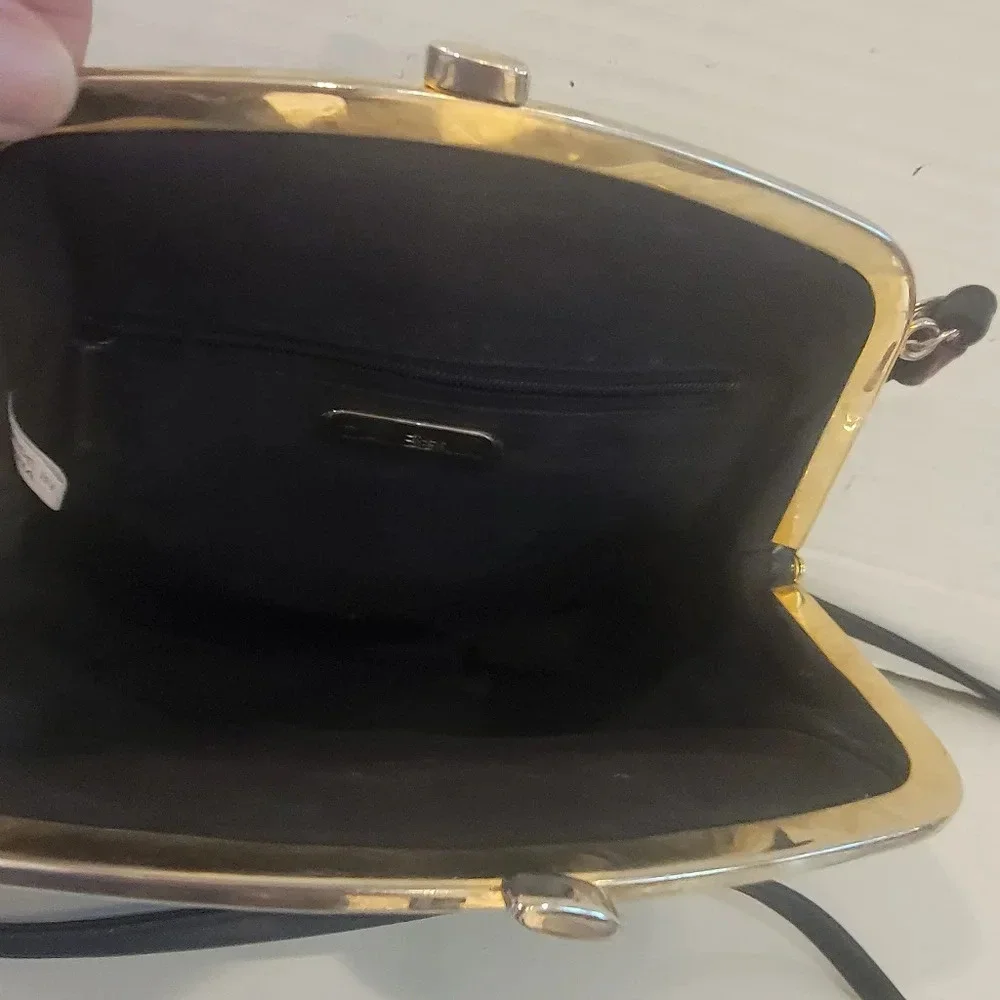 GIANI BERNINI BLACK LEATHER SMALL‎ CROSSBODY HANDBAG